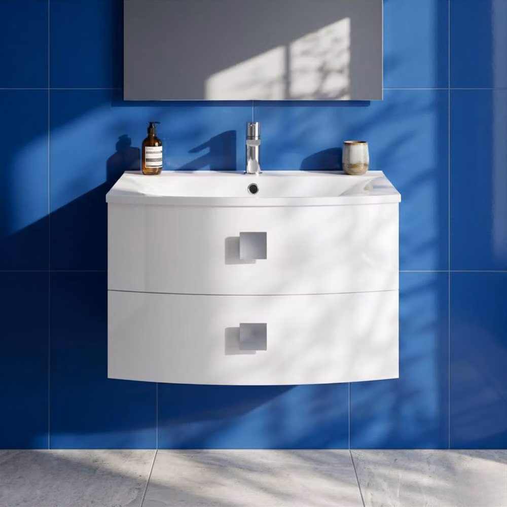 Balterley Gentleshaw 2 Drawer Wall Hung Vanity Basin Unit, White, Width: 70 cm – 3