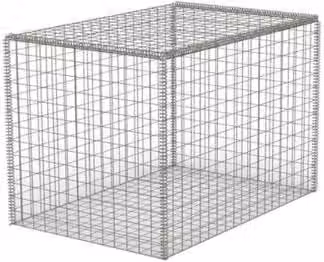 TCS Geotechnics Galvanised Steel 3mm Welded Wire Mesh Gabion Baskets, Silver, W/D/H: 150 x 100 x 100 cm