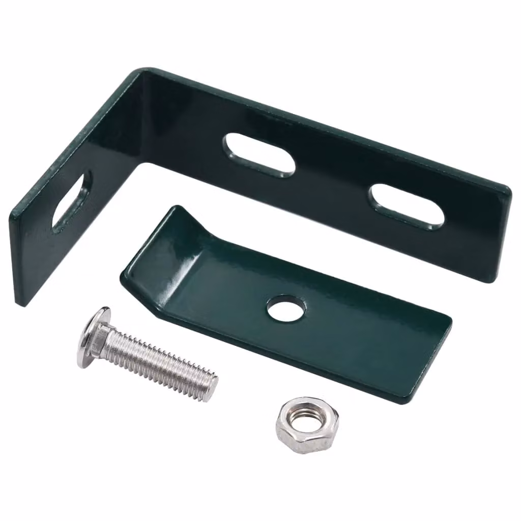 Berkfield Home Wall Mounted Green Double-Bar Mat Corner Connector, 10 Set, Galvanised Stainless Steel – 3