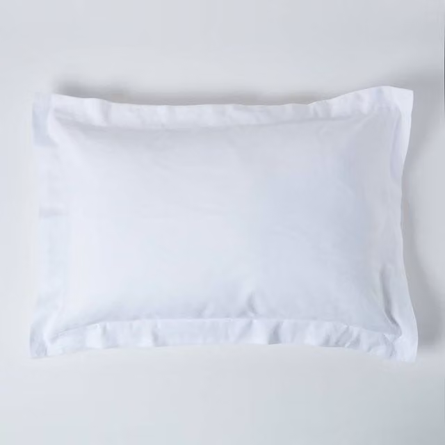 Homescapes Cooling Linen and Combed Cotton Kingsize Pillowcase, Oxford Style, White