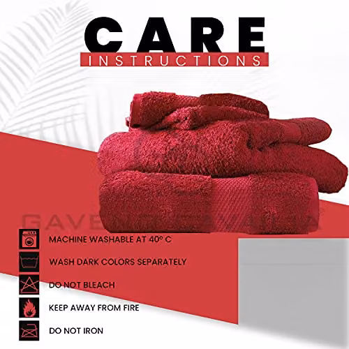 Gaveno Cavailia 4-Pack Striped Cotton Hand Towels, Red, 700 GSM – 4
