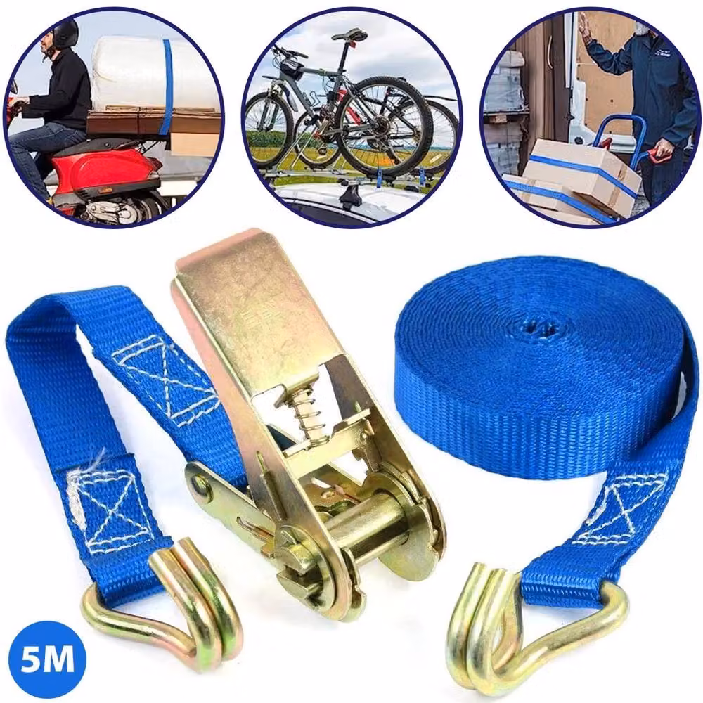 SPETLEK 6-Pack Blue Ratchet Tie Down Straps, 5m Length, 800kg Capacity – 3