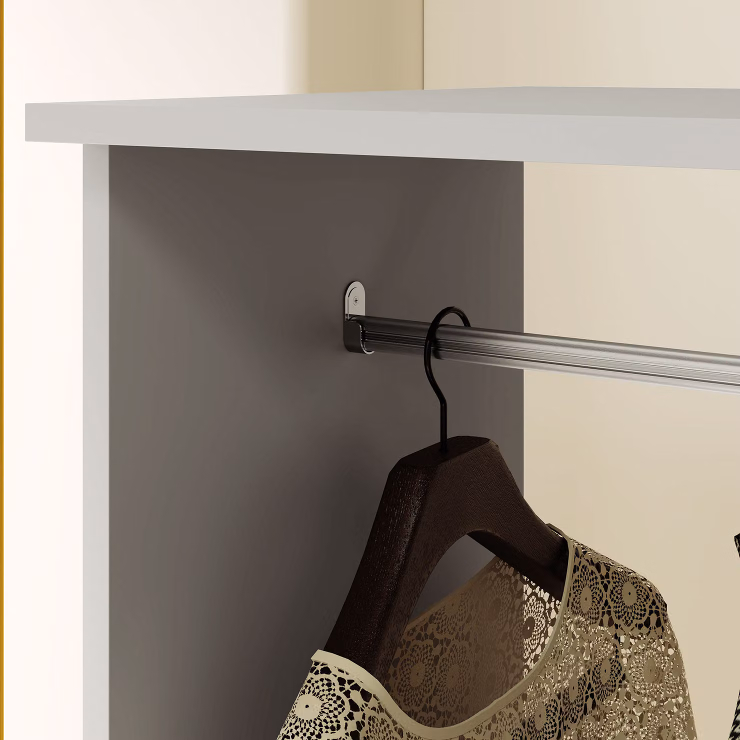 HOMCOM Open Wardrobe on Wheels with Clothes Rail and 3 Storage Shelves, Grey – 4