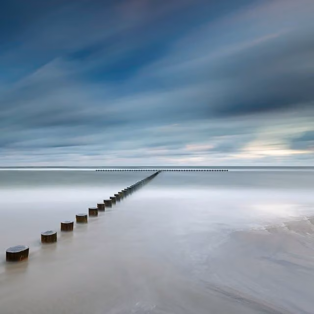 Poland Coast Maritime Wall Mural in Blue