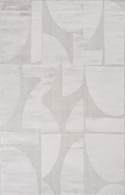 Desire Rugs Hamilton Modern Sheen Area Rug in Silver with Geometric Abstract Motif, W: 150 cm, D: 80 cm