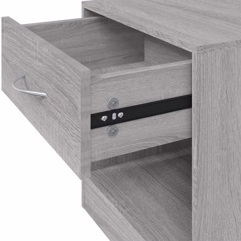 Berkfield Home Set of 2 Modern Bedside Cabinets with Drawer in Grey Sonoma – 4