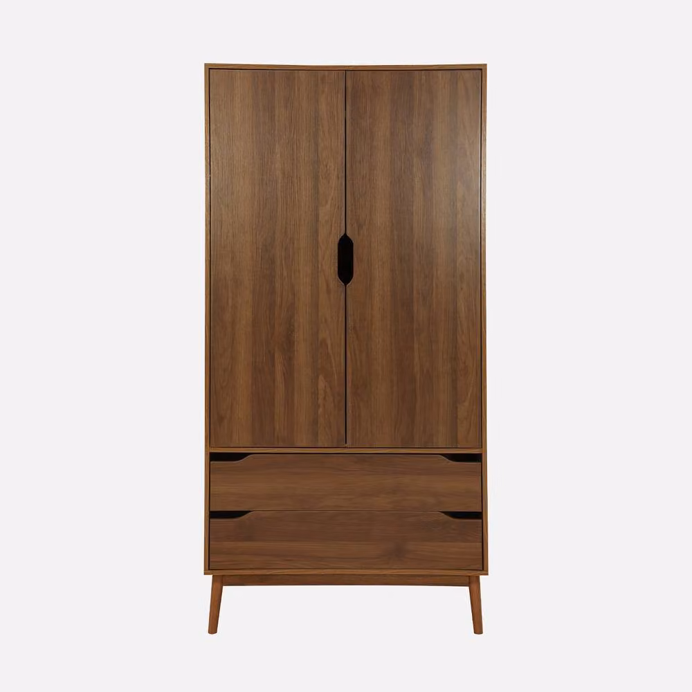 sweeek Vintage Pine Wood Dressing Cupboard in Brown, H 180 x W 90 x D 55 cm – 2