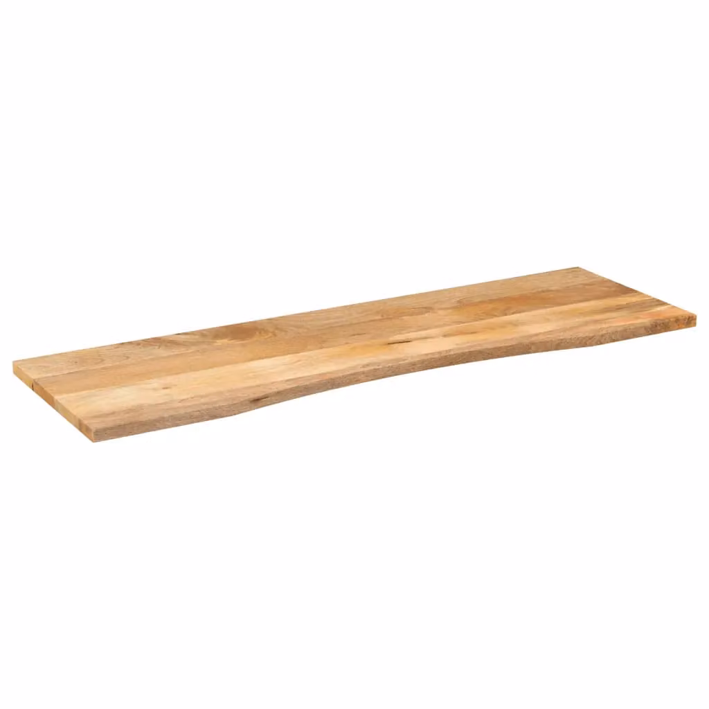 Berkfield Home Rustic Solid Mango Wood Desk Top with Curve, Brown, W: 160 cm, D: 50 cm, H: 2.5 cm – 2