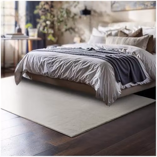 tectake Zonelle Fluffy Rug in Beige, Allergy-Friendly, Washable and Non-Slip, W/D: 120 x 170 cm