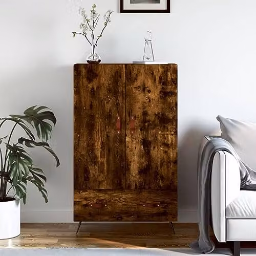 vidaXL Modern Highboard in Smoked Oak, W/D/H: 69.5 x 31 x 115 cm – 2