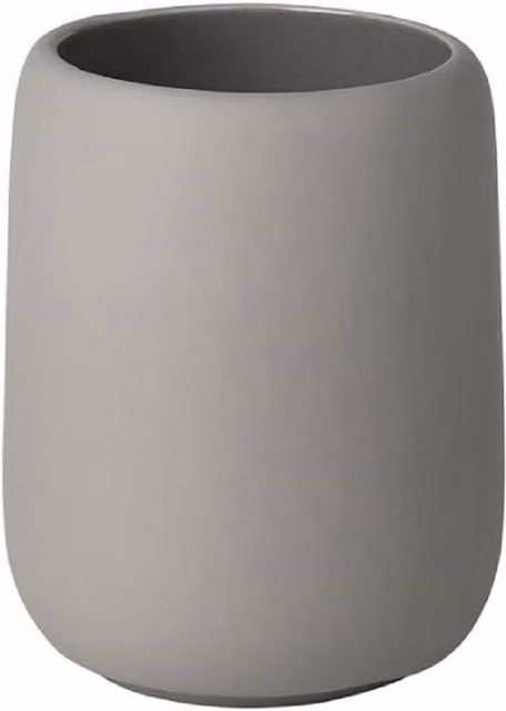 Blomus Sono Ceramic Toothbrush Tumbler with Non-Slip Base, Grey, 300ml