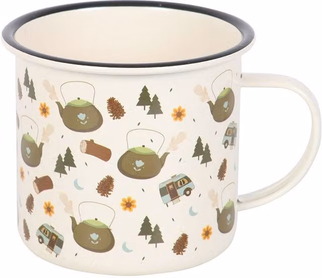 Something Different Camping Enamel Mug in White