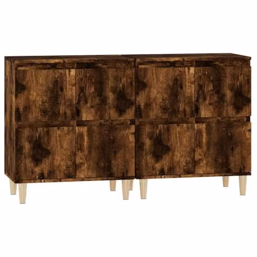 vidaXL Set of 2 Sideboards in Smoked Oak Brown, W/D/H: 60 x 35 x 70 cm