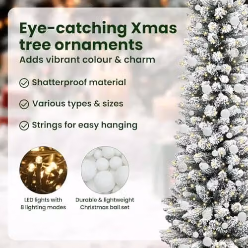 vidaXL White Artificial Christmas Tree, Height: 240 cm – 6