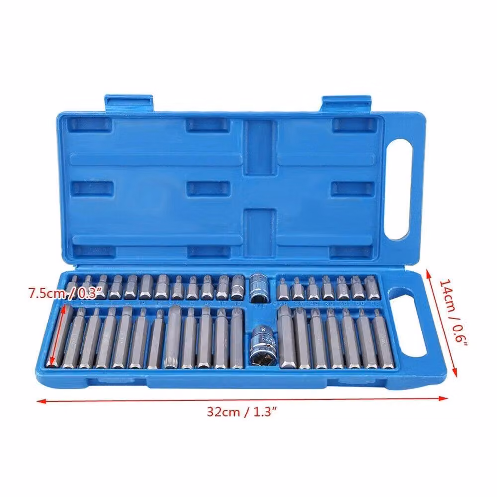 Nordara Hex Torx Spline Socket Bit Set in Blue with Chrome Vanadium Steel Screwdriver Bits – 2