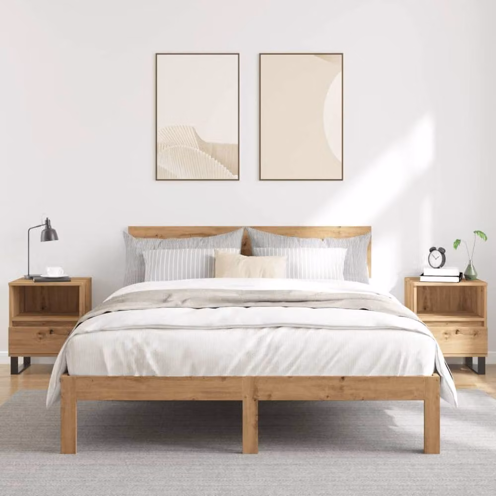 Berkfield Home Artisan Oak Bedside Cabinets, Set of 2, Brown, W/D/H: 40 x 35 x 50 cm – 3
