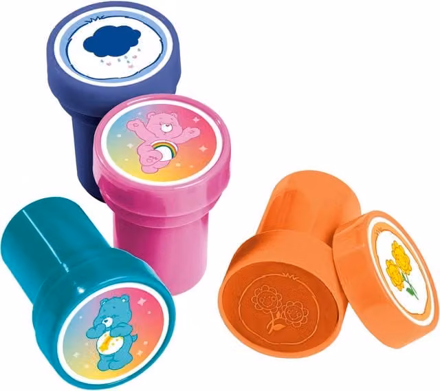 Totum Care Bears Self Inking Stamp Set with 12 Character Designs in Multicolour and Pink