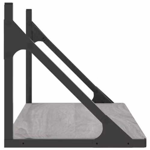 vidaXL Set of 2 Wall Mounted Shelves in Grey Sonoma, W/D/H: 60 x 25 x 25.5 cm – 3