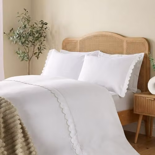 OHS Single Microfibre Duvet Cover and Pillowcase Set, White, W/D/H: 135 x 200 cm and 50 x 75 cm
