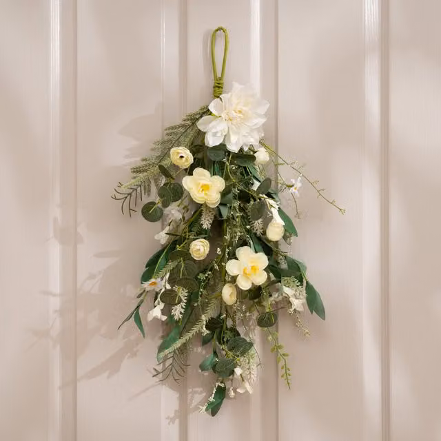 Scottish Everlastings Ltd Classic White Swag Flowers, 30 cm – 1