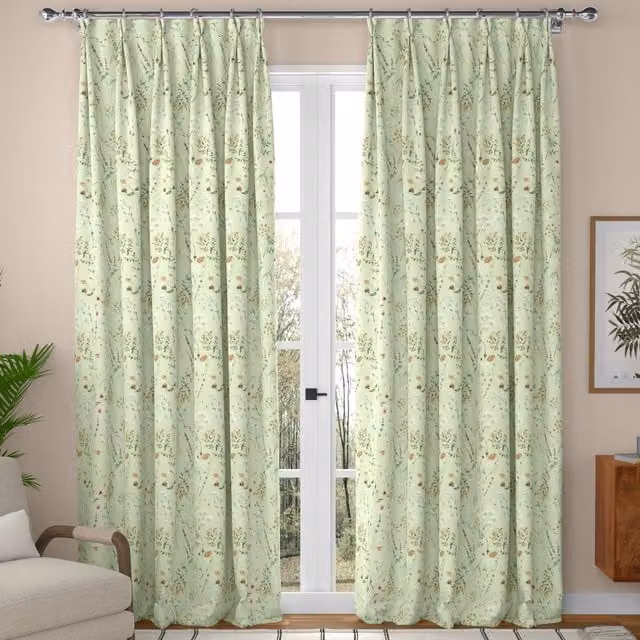 ANTE DECOR Chloe Made To Measure Green Cotton Blackout Curtains