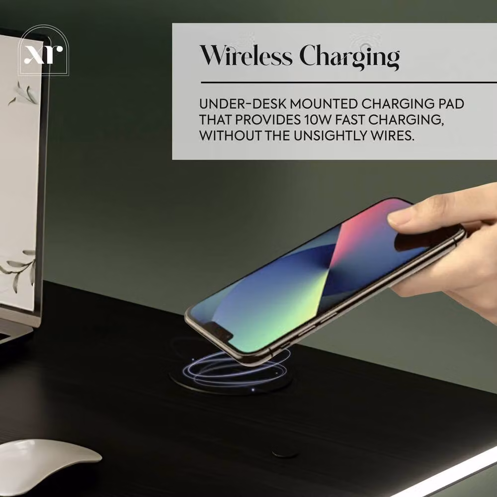 X Rocker Oka RGB LED Gaming Desk with Wireless Charging in Black – 4