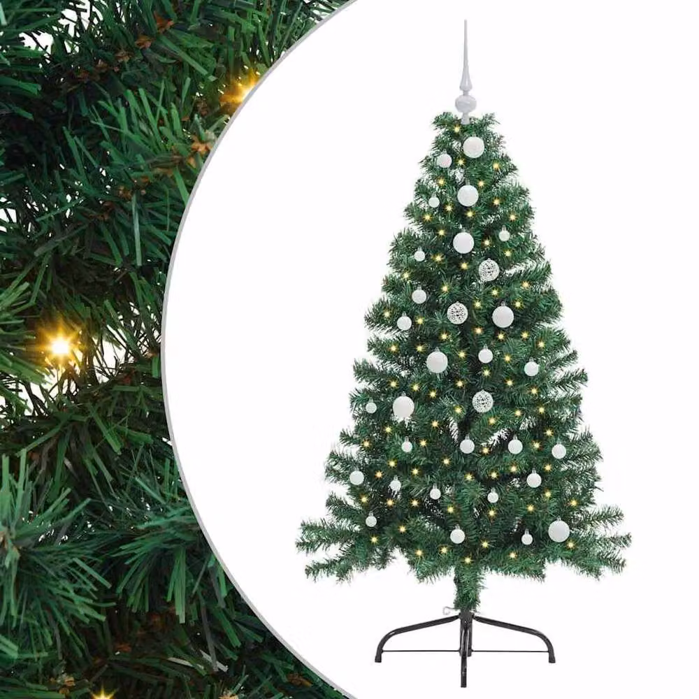 Berkfield Home Beautiful Artificial Pre-lit Christmas Tree, Green, Height: 150 cm – 3