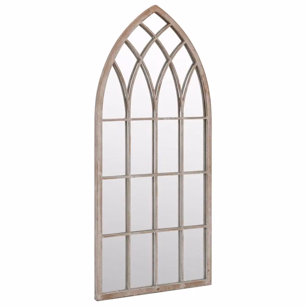 Berkfield Antique Sand Garden Mirror in Beige, Metal, W: 100 cm, H: 45 cm – 2