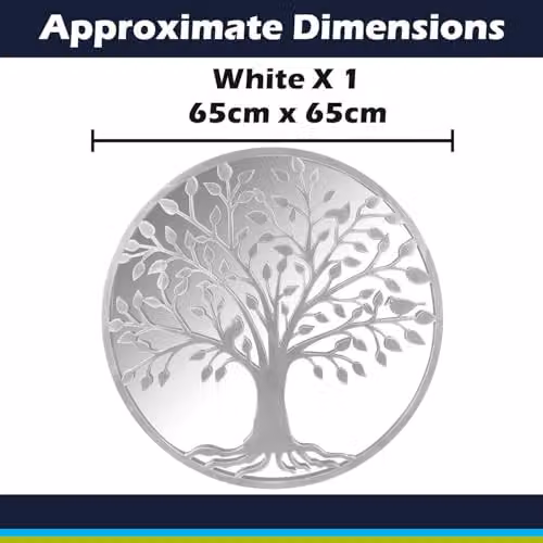 VFM e-Store White Floral Hanging Garden Mirror, W/H: 65 x 65 cm – 2