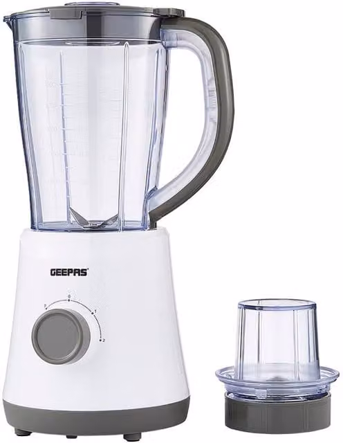 Geepas 500W Blender with 1.5L Jar and Spice Grinder in Grey and White – 1