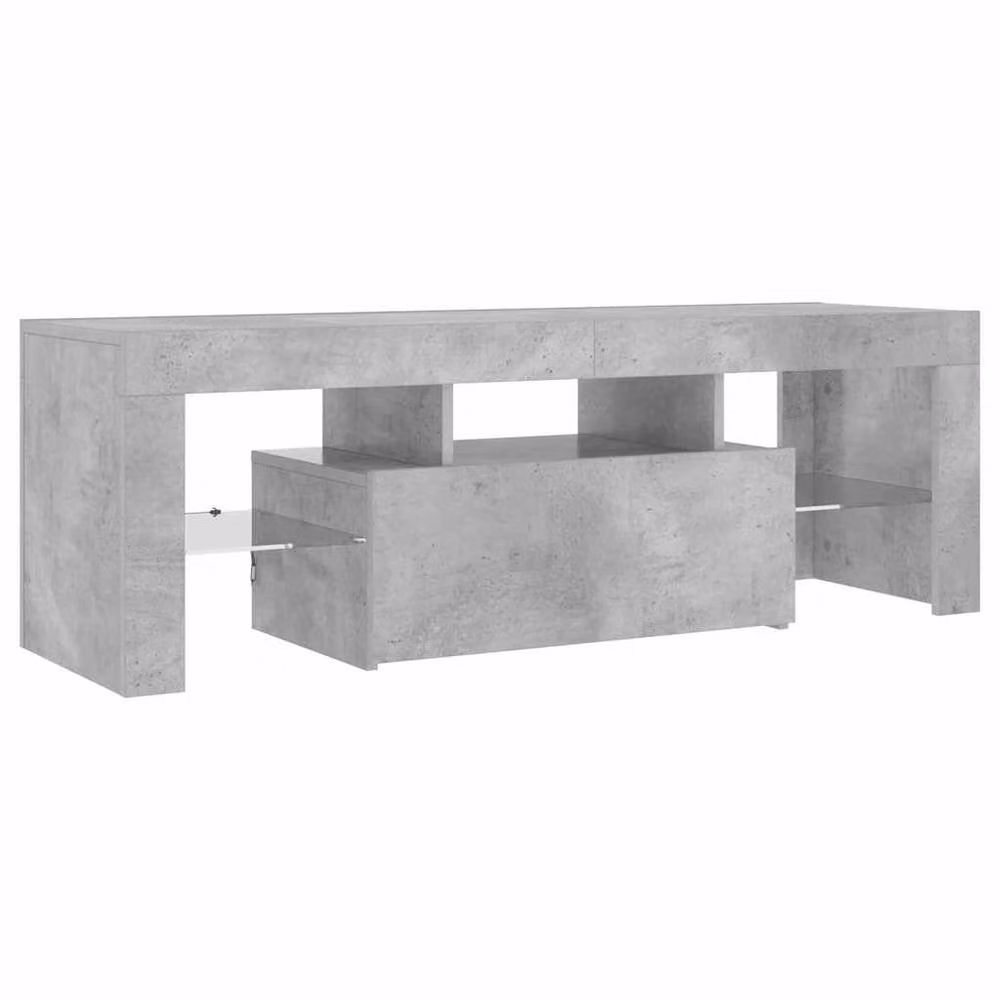 Berkfield Home Modern TV Cabinet with Integrated LED Lights in Concrete Grey, W/D/H: 120 x 35 x 40 cm – 3