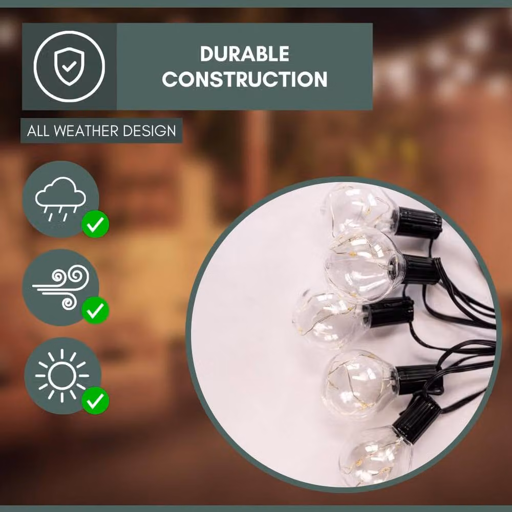 Marco Paul Solar LED Outdoor Sphere String Lights, Warm White, 14.5m, Black – 4