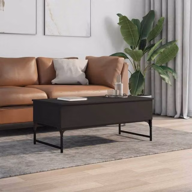 Berkfield Home Modern Black Rectangular Coffee Table with Lift Mechanism, W/D/H: 100 x 50 x 40 cm – 1