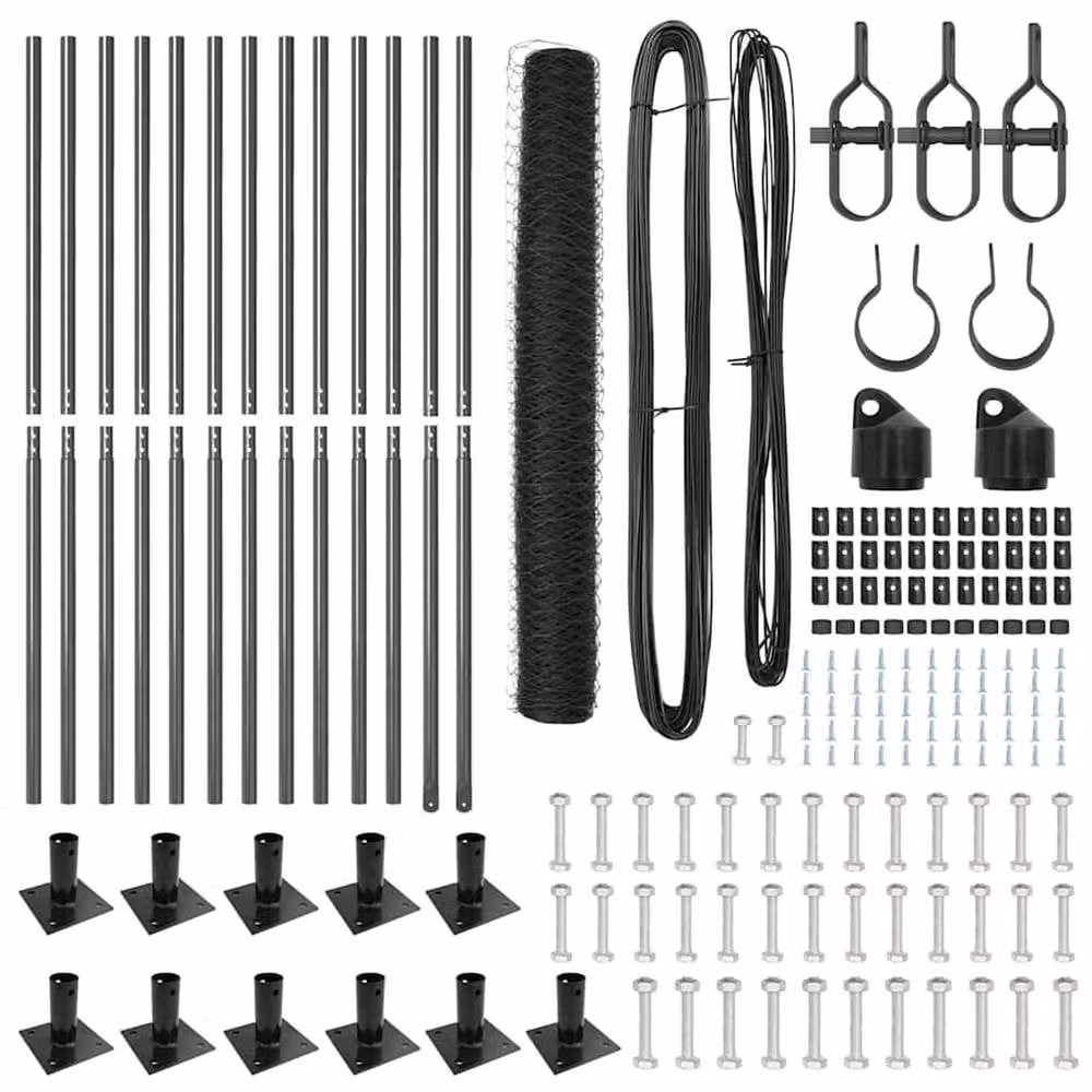 Berkfield Home Modern Grey Metal Fencing Set of 2, W/H: 120 cm x 25 m – 4