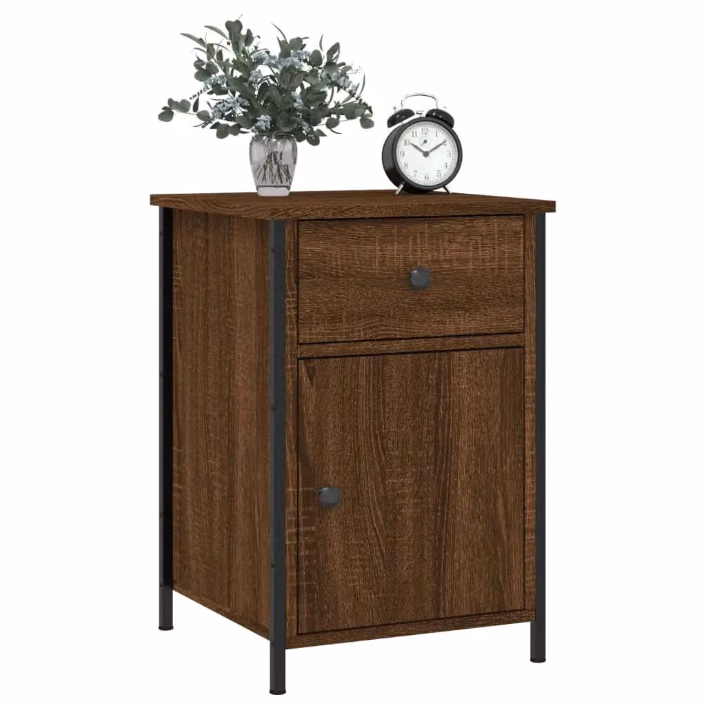 Berkfield Home Set of 2 Brown Oak Bedside Cabinets, W/D/H: 40 x 42 x 60 cm – 2