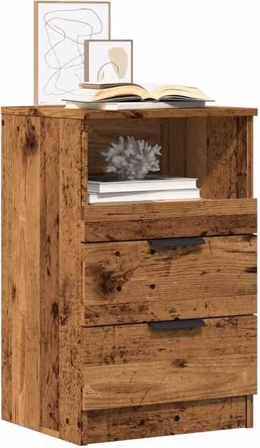 Berkfield Home Set of 2 Bedside Cabinets in Old Wood Brown, W/D/H: 40 x 36 x 65 cm – 1