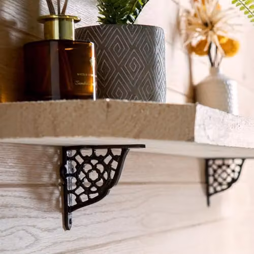 Hammer and Tongs Honeycomb Iron Wall Mounted Shelf Bracket, Matt Black – 5