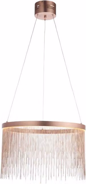 Loops Brushed Copper Ceiling Pendant Light with Integrated LED Module and Delicate Chains – 1