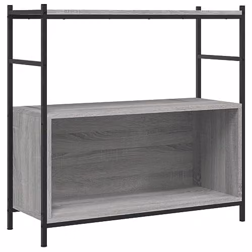 vidaXL Industrial Bookshelf in Grey Sonoma, W/D/H: 80 x 30 x 78.5 cm, Made of Engineered Wood and Metal – 1