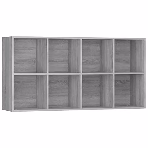vidaXL Grey Sonoma Book Cabinet and Sideboard in MDF, W/D/H: 66 x 30 x 130 cm – 2