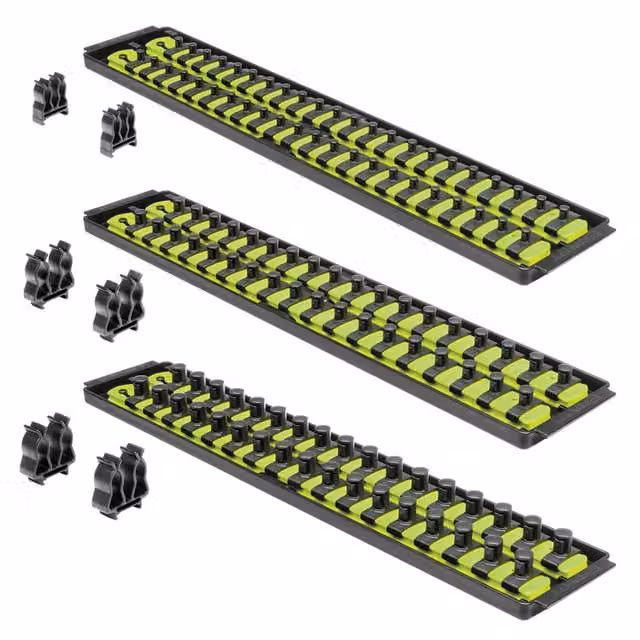 Ernst Socket Boss Storage Organiser Rail Combo Pack 18 Inch with 2 Rails, Ratchets and Extensions in Hi-Viz