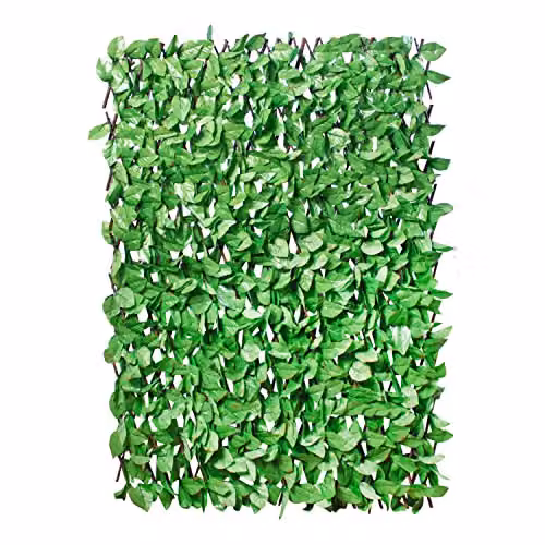 GardenKraft Artificial Ivy Leaf Hedge Privacy Screen, Green, W: 260 cm, H: 70 cm, D: 0 cm – 7