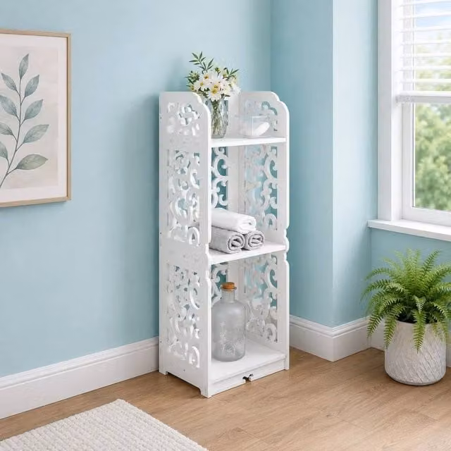 EONLION 3 Tier White Wall Mounted Storage Shelving Unit