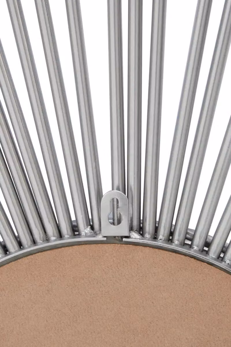 Orsina Cristal Round Geometric Wall Mirror in Silver – 3