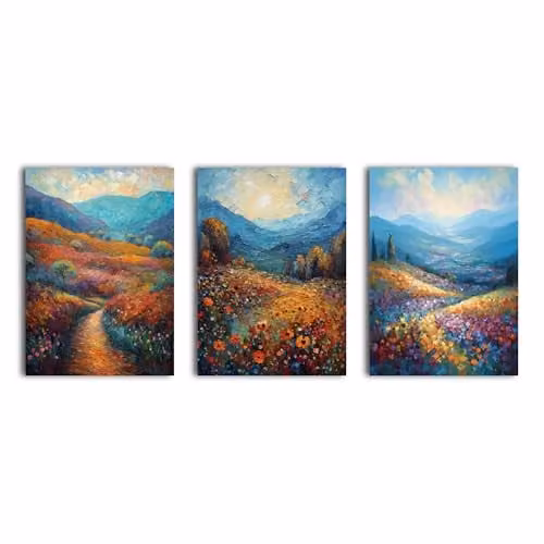 Simpa Multicolour Mountain Landscape 3 Panel Canvas Wall Art