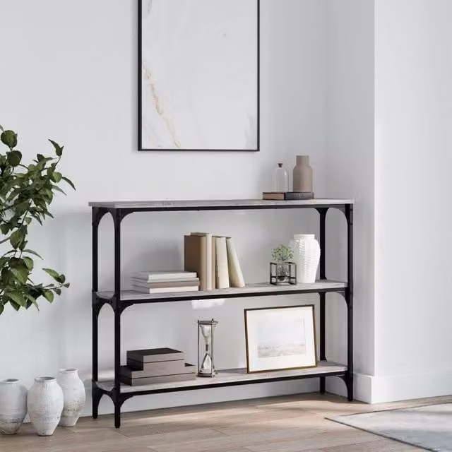 Berkfield Home Console Table in Grey Sonoma, W/D/H: 100 x 22.5 x 75 cm – 1