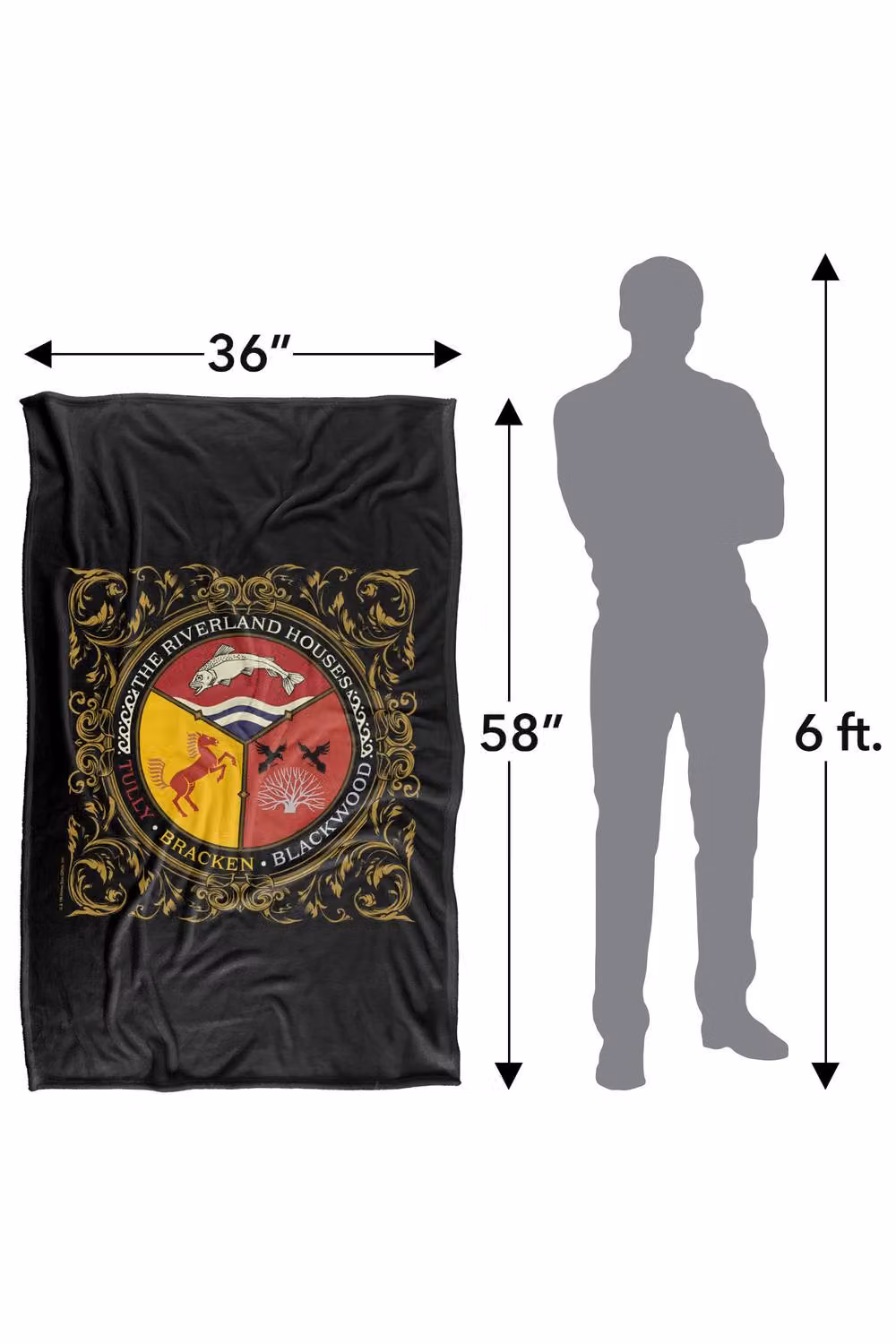 Warner Bros. Game of Thrones Riverland Houses Super Soft Fleece Throw Blanket, Multicolour – 8
