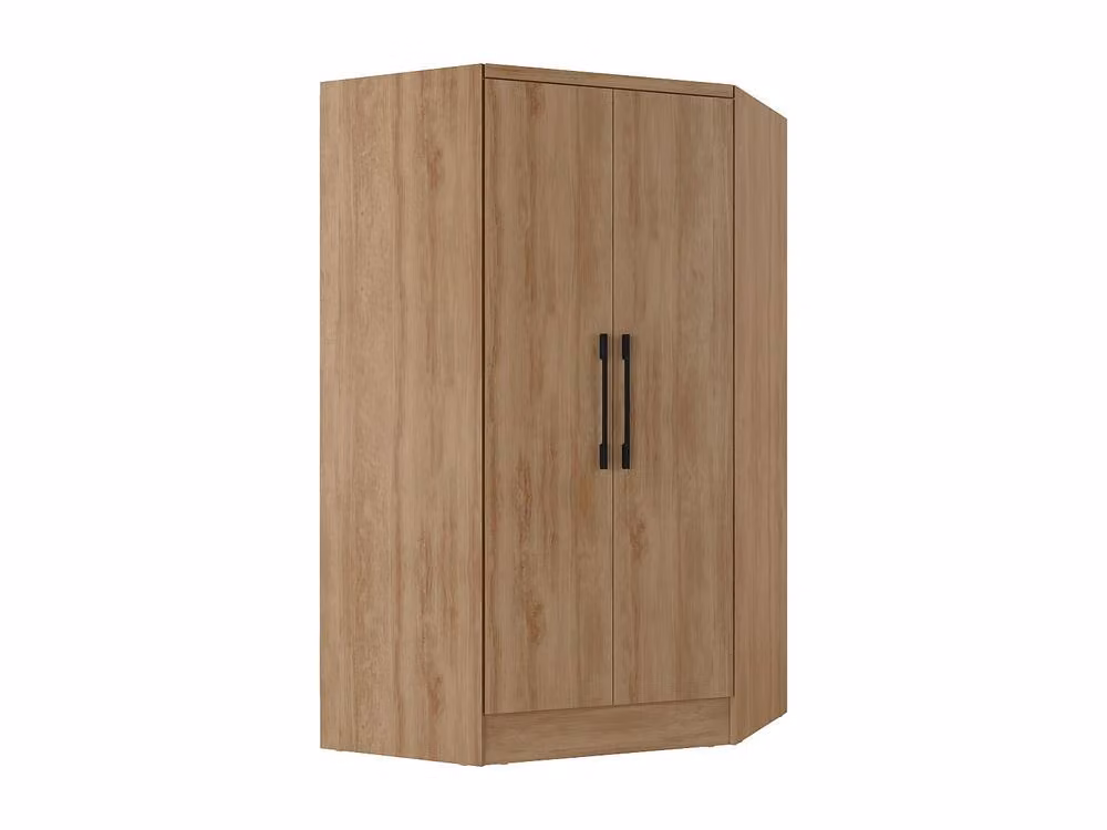 Vente-unique AURALI Corner Wardrobe with 2 Doors in Light Oak, W: 101.5 cm, H: 182 cm, D: 101.5 cm – 2
