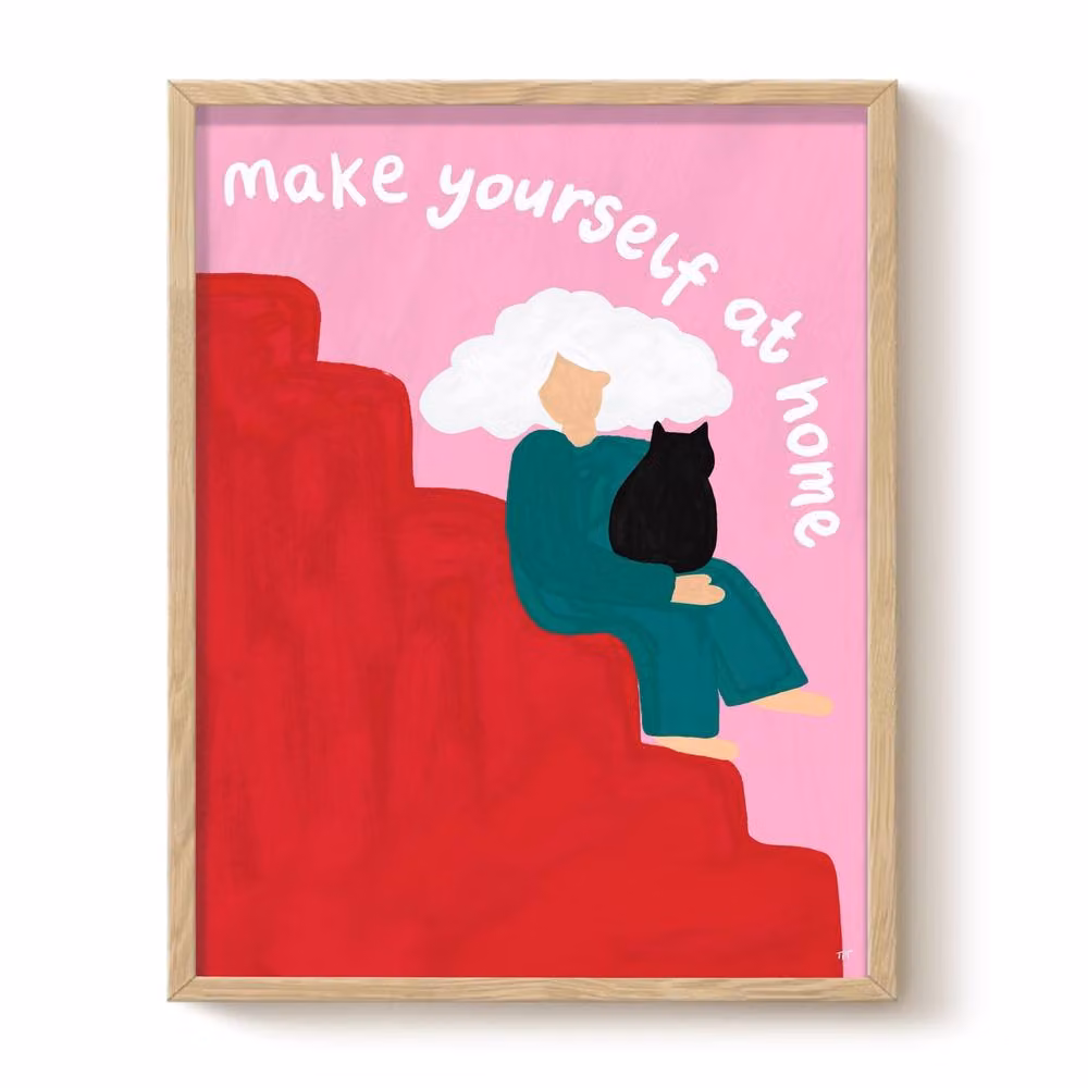The Paper Tail Make Yourself At Home Multicolour Paper Poster, Size: 21.0 x 29.7 cm – 3