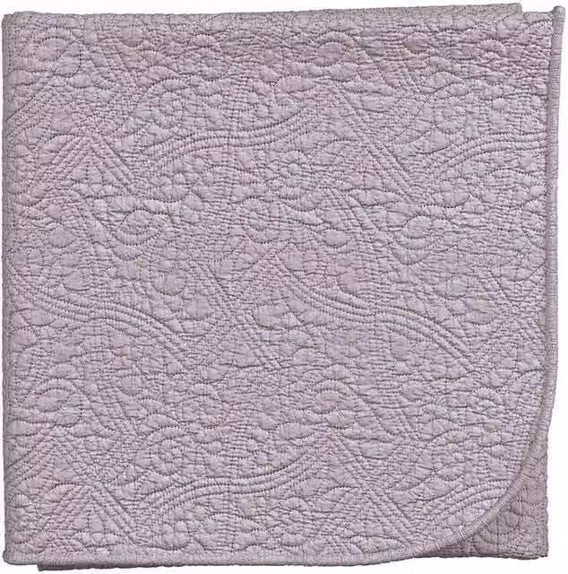 V & A Renaissance Garden Floral Cotton Throw in Purple, W: 170 cm, H: 200 cm